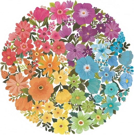 Radiante motivo circular de flores