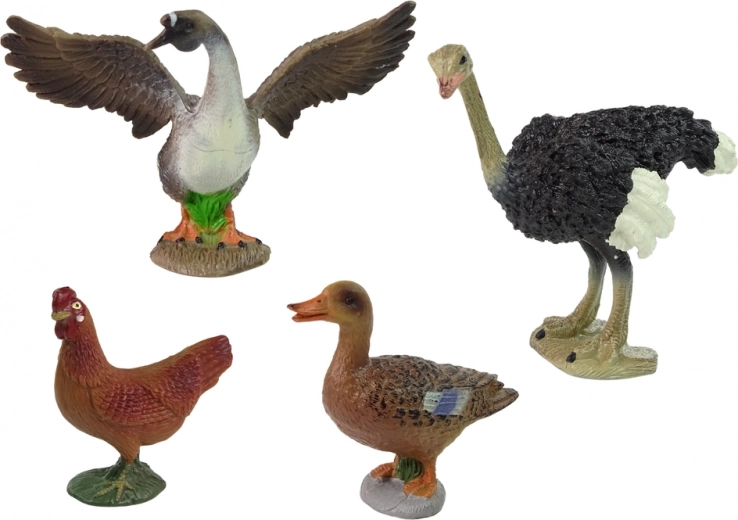 Figuras realistas de aves de granja
