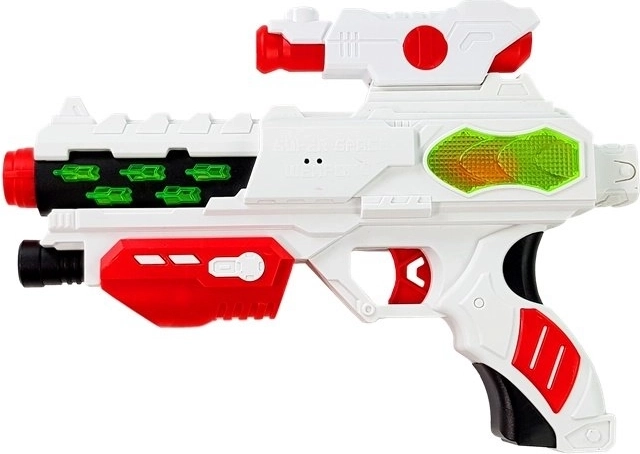 Pistola futurista con accesorios desmontables