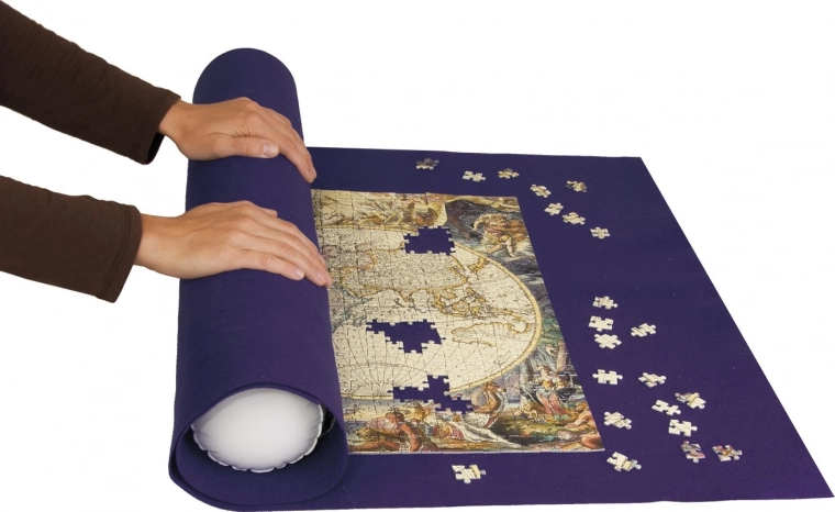 Enrollado y almacenamiento seguros del rompecabezas en proceso