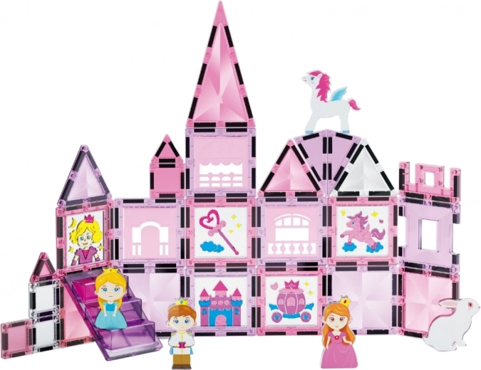 Castillo mágico y personajes de cuento