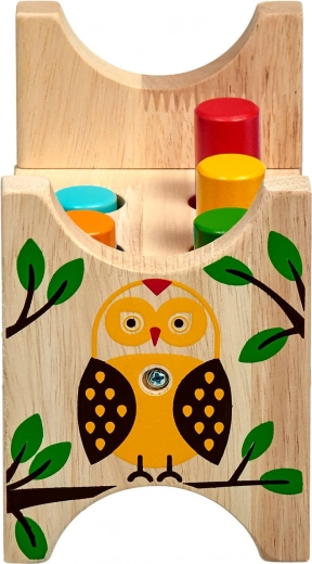 Acabado de madera de calidad con motivo de búho