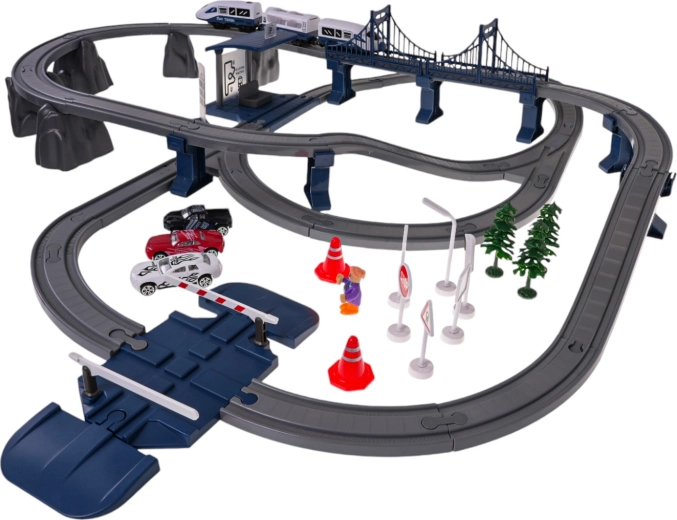 Circuito de dos niveles con puente para una conducción llena de acción