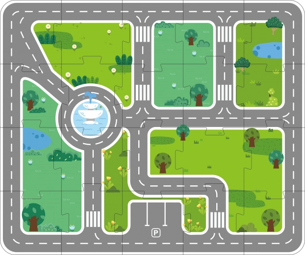Ciudad sobre base de puzzle