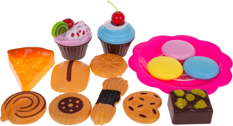 Muchos postres y accesorios