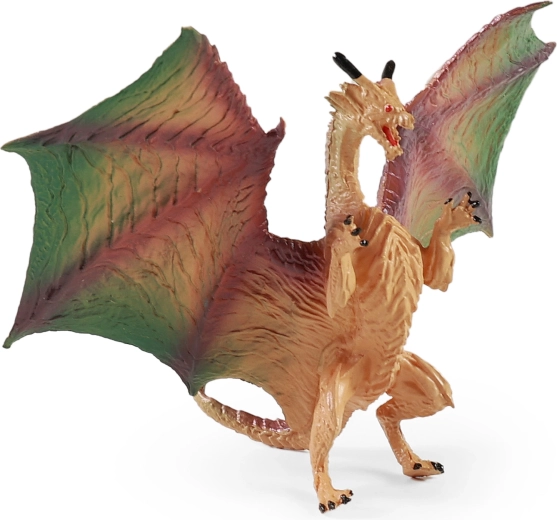 Dragón multicolor con dientes afilados