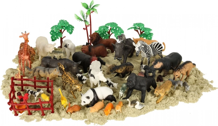 Aprendizaje jugando: animales de zoo, safari y granja