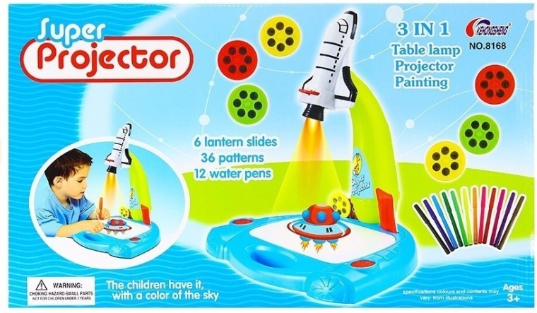 3 en 1: proyector, lámpara y set de pintura