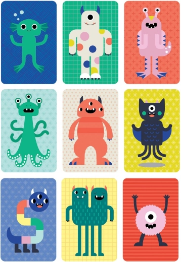 Ilustraciones coloridas y atractivas de monstruitos