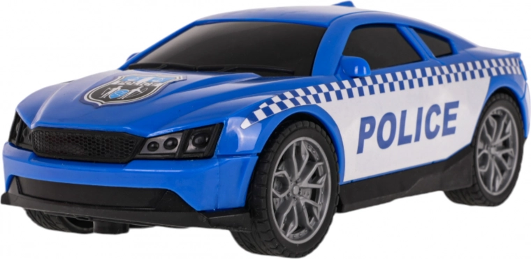 Coche de policía con neumáticos de goma