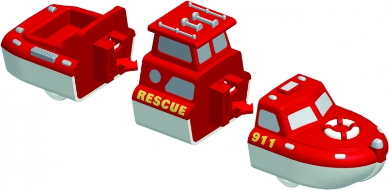 Tres vehículos de rescate en un solo set