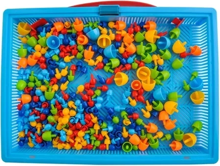 296 clavijas de colores en 3 tamaños