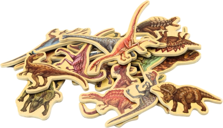 20 imanes de madera coloridos con animales