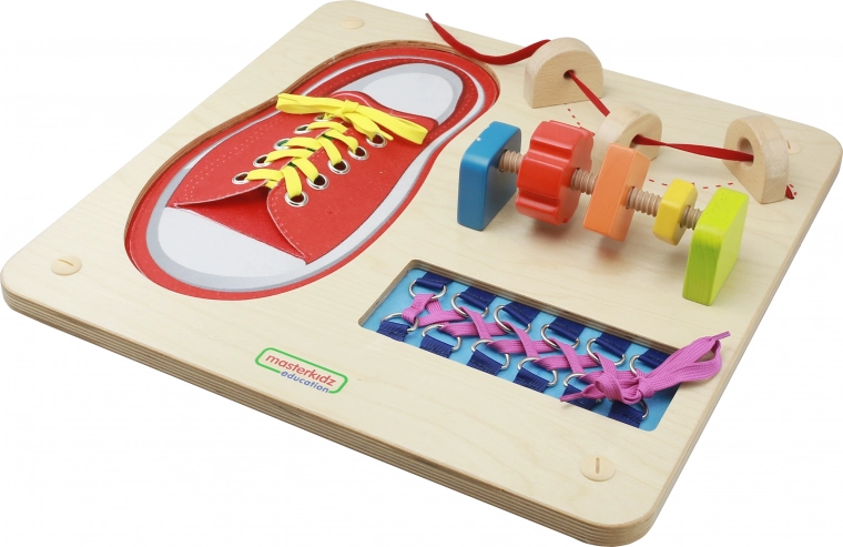 Tuercas de madera de colores para entrenar el agarre