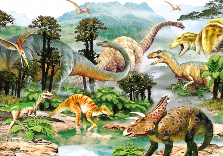 Colorido mundo de dinosaurios