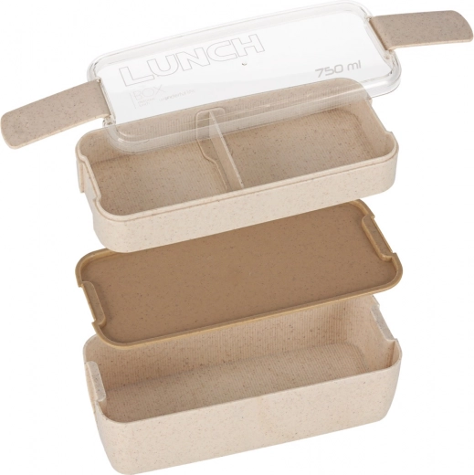 Solución bento de dos niveles con compartimentos