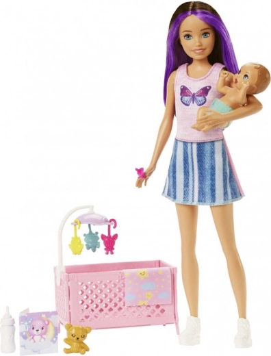 Cuna con móvil y accesorios