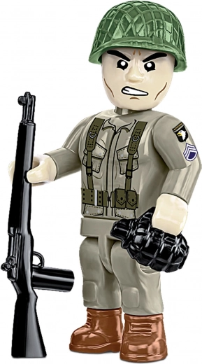 Dos minifiguras de soldados con equipo