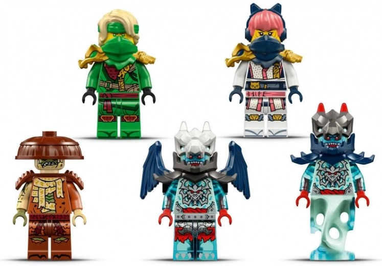 Cinco minifiguras y dragón espectral