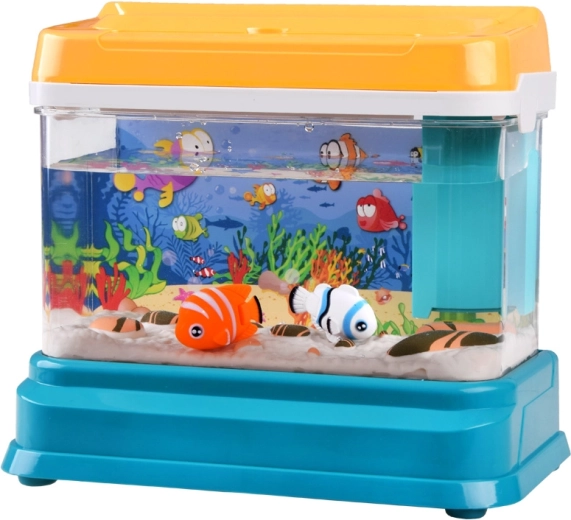 Acuario iluminado con burbujas