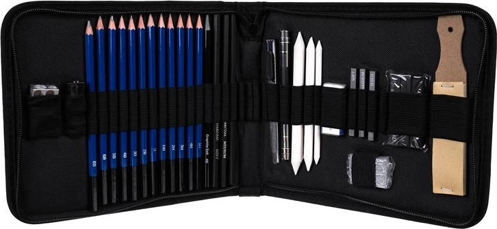 Lápices versátiles y grafito para precisión y sombreado