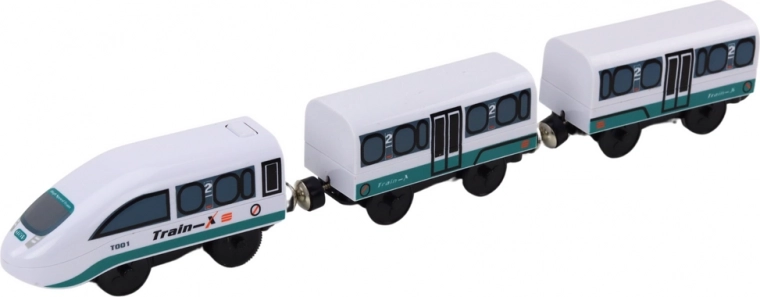 Locomotora con dos vagones