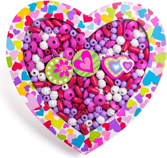 Set de cuentas en forma de corazón