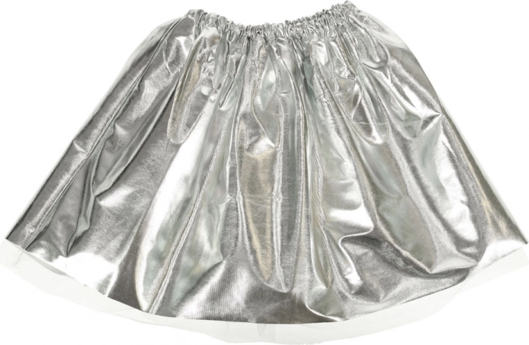 Falda plateada brillante