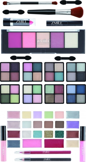 Todo en uno: sombras, labiales, coloretes y aplicadores