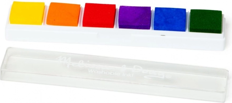 Seis tintas brillantes y lavables