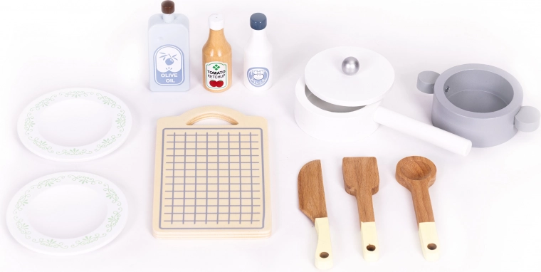 12 accesorios de madera incluidos