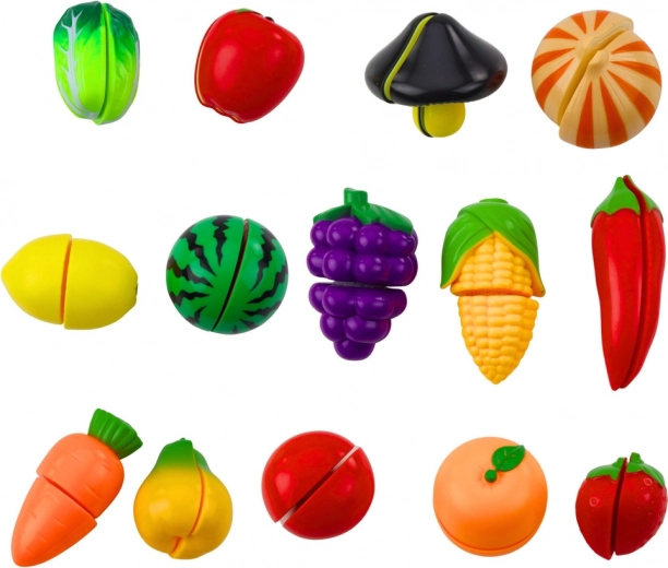 Frutas y verduras coloridas con velcro