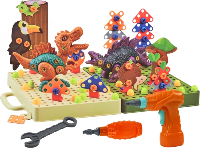 Construcción interactiva con taladro infantil