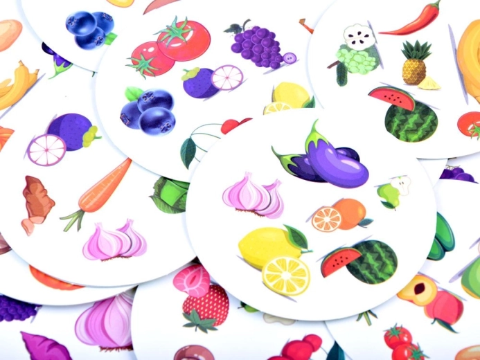 Ilustraciones coloridas de frutas y verduras