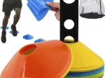 Conos de entrenamiento: juego de 50 unidades con soporte y bolsa de malla