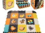 Alfombra educativa de espuma tipo puzle con animalitos 114 × 114 cm, 25 piezas