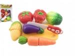 Juego de plástico para cortar verduras con tabla y cuchillo 13,5 × 8 cm