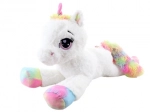 Unicornio de peluche blanco 80 cm con detalles arcoíris