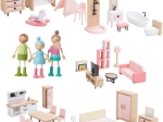Juego de muebles de madera para casita con familia 5 en 1