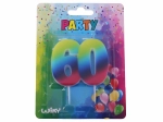 Vela de cumpleaños número 60 arcoíris