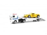Camión grúa de cuerda con coche – transportador metálico