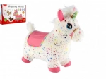 Saltador de peluche con forma de unicornio con sonido, blanco con estrellitas