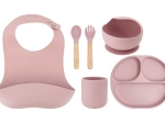 Juego de comida de silicona para niños MoMi Ami – rosa