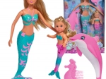 Steffi Love Mermaid Friends – set de muñecas sirenas Steffi y Evi con delfín y peine