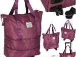 Bolsa de viaje plegable con ruedas violeta