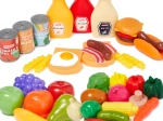 Alimentos de plástico para cocina infantil – gran set de 44 piezas CASDON