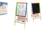 Pizarra infantil magnética de madera de doble cara, blanco y negro 35 × 43 cm con accesorios