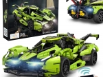 Set de construcción CaDA coche deportivo RC Blade, verde, 432 piezas con LED