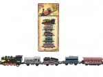 Tren con vagones 5 uds, metal/plástico, 8 cm, de retroceso