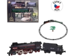 Conjunto de Tren con Locomotora de Vapor a Pilas con Luz y Sonido